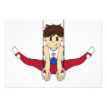 Cute Gymnast on Rings RSVP Card Custom Announcement