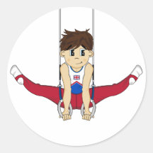Cute Gymnast on Rings Sticker