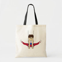 Cute Gymnast on Rings Tote Bag