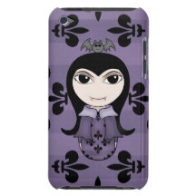 Cute Halloween gothic vampire girl in purple iPod Touch Covers