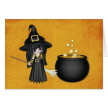 Cute halloween witch card