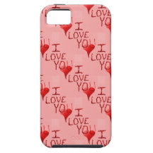 Cute Handdrawn I Love You Heart Valentine's Day iPhone 5 Cover