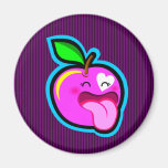 Cute happy pink apple magnet