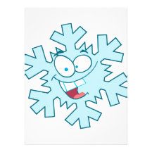 cute happy silly cartoon snowflake character personalized invitation