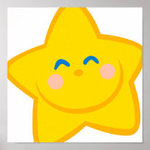 cute happy smiling little star print
