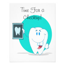 cute happy tooth character with clean xray custom announcement