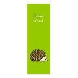 Cute hedgehog bookmark business card templates