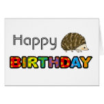 Cute hedgehog happy birthday cards
