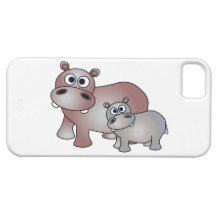 Cute Hippopotamus Mum and Baby