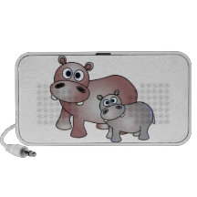 Cute Hippos Mum and Baby Notebook Speaker