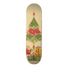 Cute Holiday Christmas Tree Ornaments Presents Skate Boards