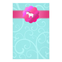 Cute horse turquoise swirls personalized stationery