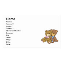 Cute Hugging Friends Bears Business Card Template