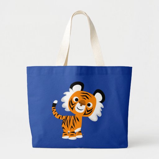 Cute Inquisitive Cartoon Tiger Bag