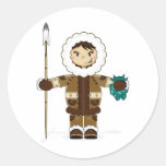 Cute Inuit Fisherman Sticker