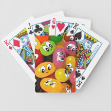 Cute Jelly Bean Smileys Bicycle Poker Deck