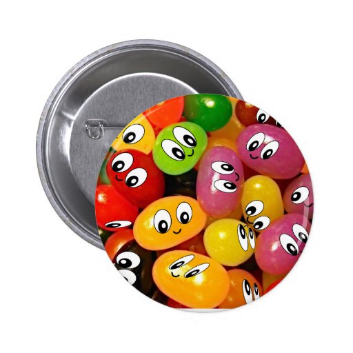 Cute Jelly Bean Smileys Button Zazzle