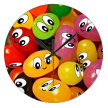 Cute Jelly Bean Smileys Clock