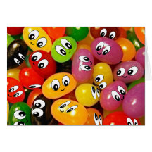 Cute Jelly Bean Smileys Greeting Card