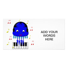 Cute Jellyfish Jamming Custom Photo Card