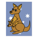 Cute Kangaroo and Joey Post Card