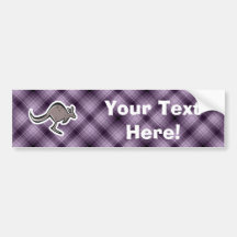 Cute Kangaroo; Purple Bumper Sticker