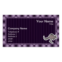 Cute Kangaroo; Purple Business Card Templates