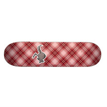Cute Kangaroo; Red Plaid Skate Deck