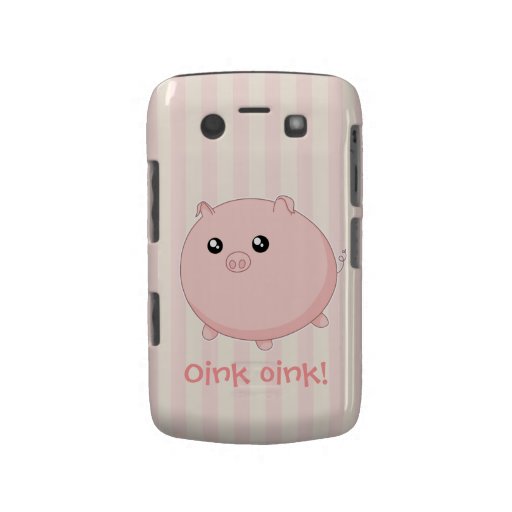 Cute Kawaii chubby pink pig Blackberry Case