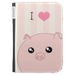 Cute Kawaii chubby pink pig Kindle Cover