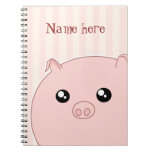 Cute Kawaii chubby pink pig Spiral Note Book