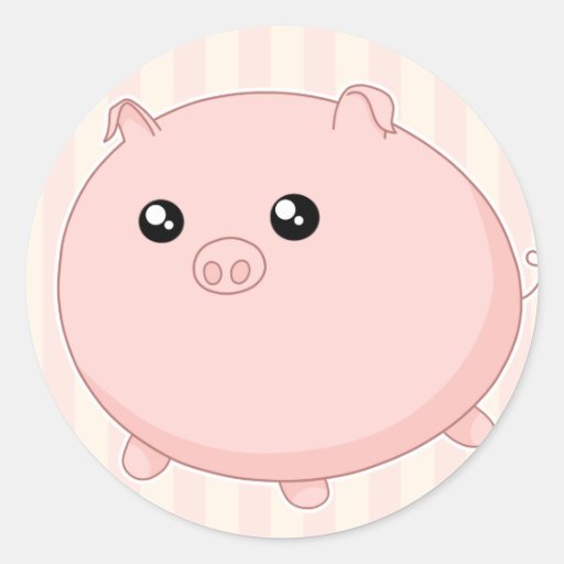Cute Kawaii chubby pink pig Sticker