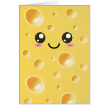 Cute Kawaii Happy Cheese Greeting Card