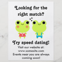 Cute Kawaii Matchmaking Frog Couple Flyer