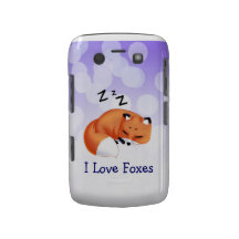 Cute Kawaii Sleeping cartoon fox Blackberry Cases