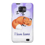 Cute Kawaii Sleeping cartoon fox Galaxy SII Cases