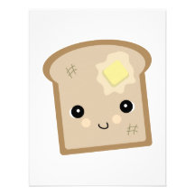 cute kawaii toast custom invites