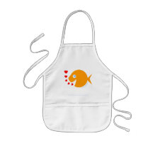 Cute Kids Art Smock With Goldfish Apron
