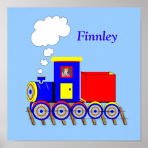Cute Kids Choo Choo Train Personalised  Poster