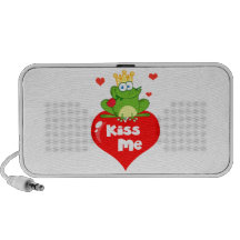 cute kiss me frog prince on heart cartoon mini speaker