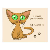 Cute Kitty Ate Your Cookie Post Card