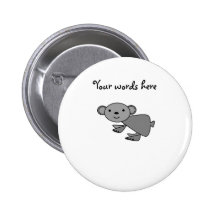 Cute koala grey button
