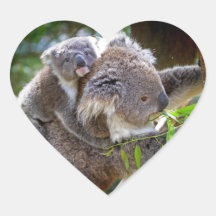 Cute Koalas Heart Sticker