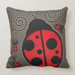 Cute Ladybug American Mojo Throw Pillow