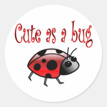Cute Ladybug Round Sticker
