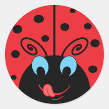 Cute Ladybug Round Stickers