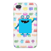Cute Light Blue Cartoon Monster iPhone 4/4S Covers