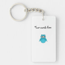 Cute light blue owl acrylic keychains