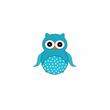 Cute light blue owl photo sculpture