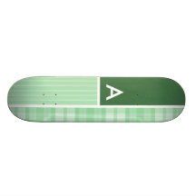 Cute Light Green Plaid Skate Board